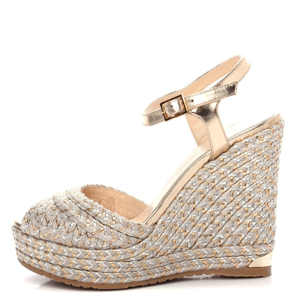 Jimmy Choo Metallic Raffia 120